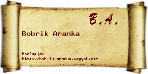 Bobrik Aranka névjegykártya